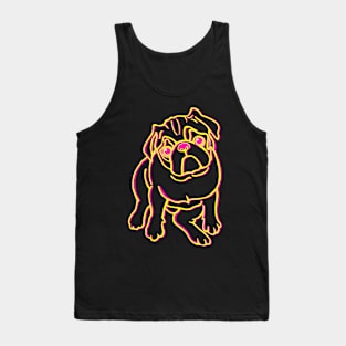 Neon Pug Design Tank Top